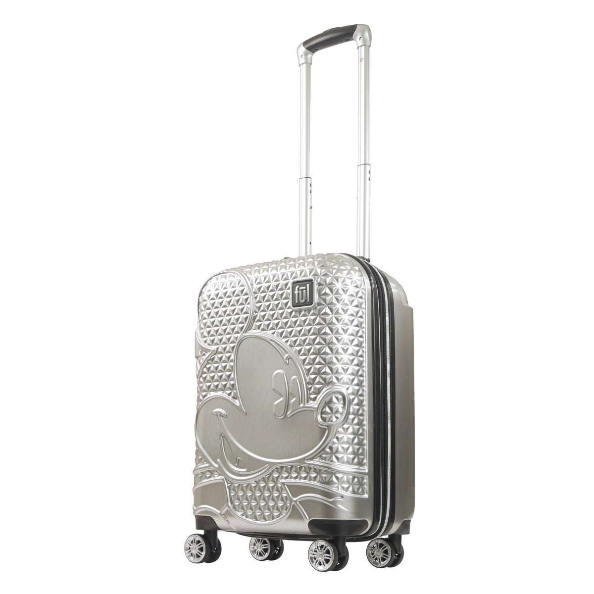 Mickey Mouse Rolling Luggage FŪL Disney Luggage 22.5" Silver