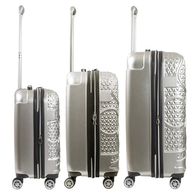 Disney Mickey Mouse Rolling Suitcases 3 Piece Set Silver