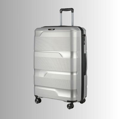 28-inch Silver Hardcase Roller Luggage with 360° Wheels & TSA Lock