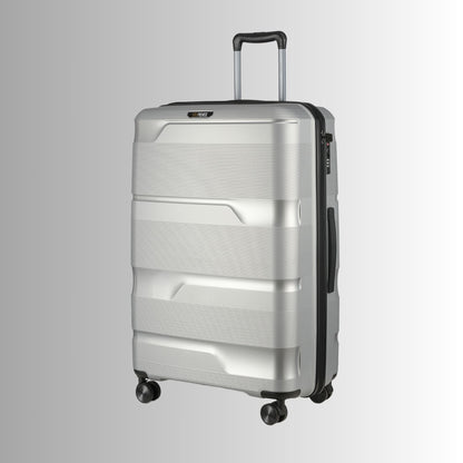 28-inch Silver Hardcase Roller Luggage with 360° Wheels & TSA Lock