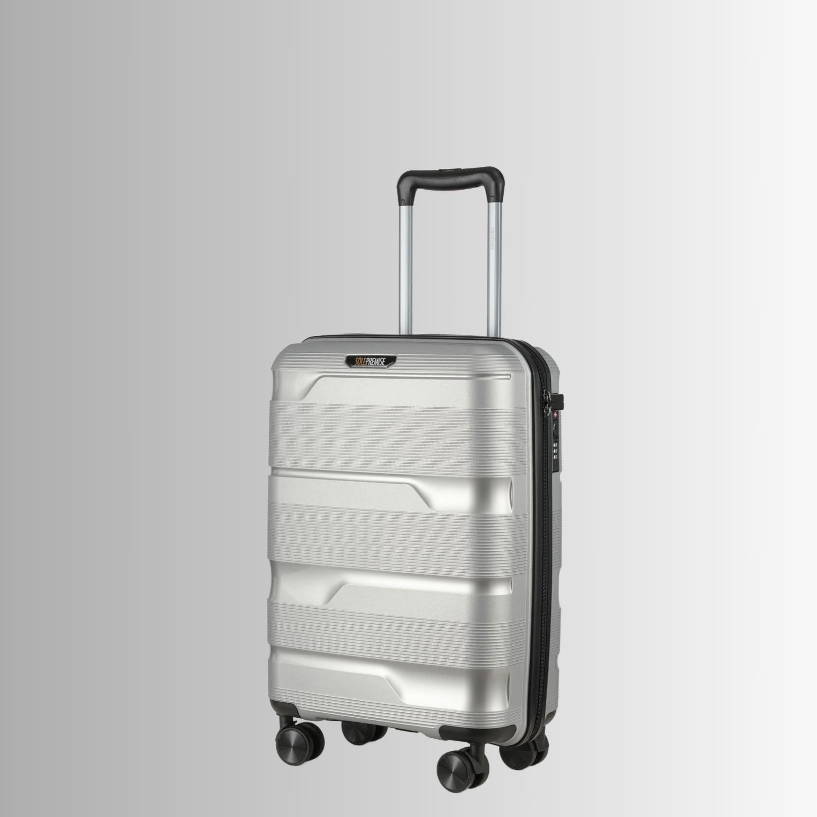 20-inch Silver Carry-On Hardcase Roller Luggage with 360° Wheels