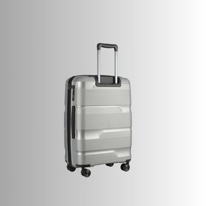24-inch Silver Hardcase Roller Luggage with 360° Wheels & TSA Lock