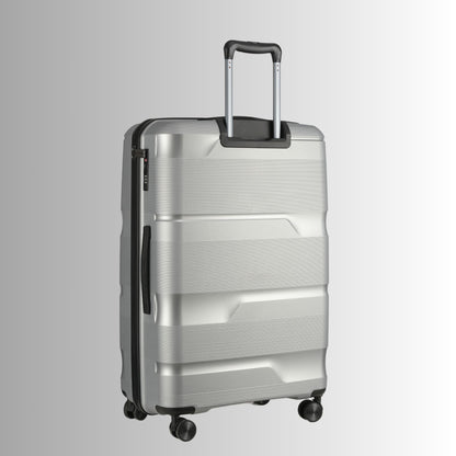 28-inch Silver Hardcase Roller Luggage with 360° Wheels & TSA Lock