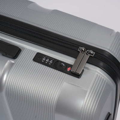 28-inch Silver Hardcase Roller Luggage with 360° Wheels & TSA Lock