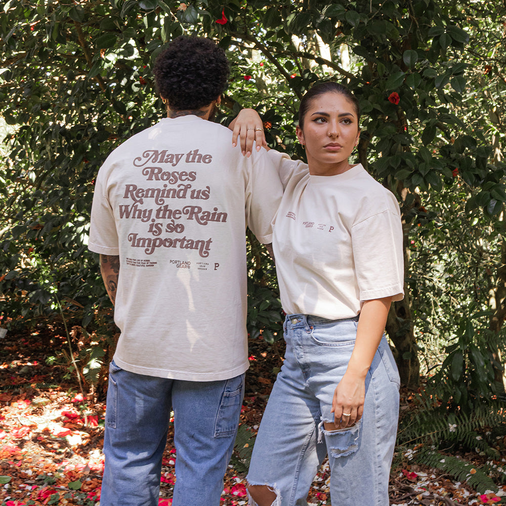 All-American Slogan Tee - Creme