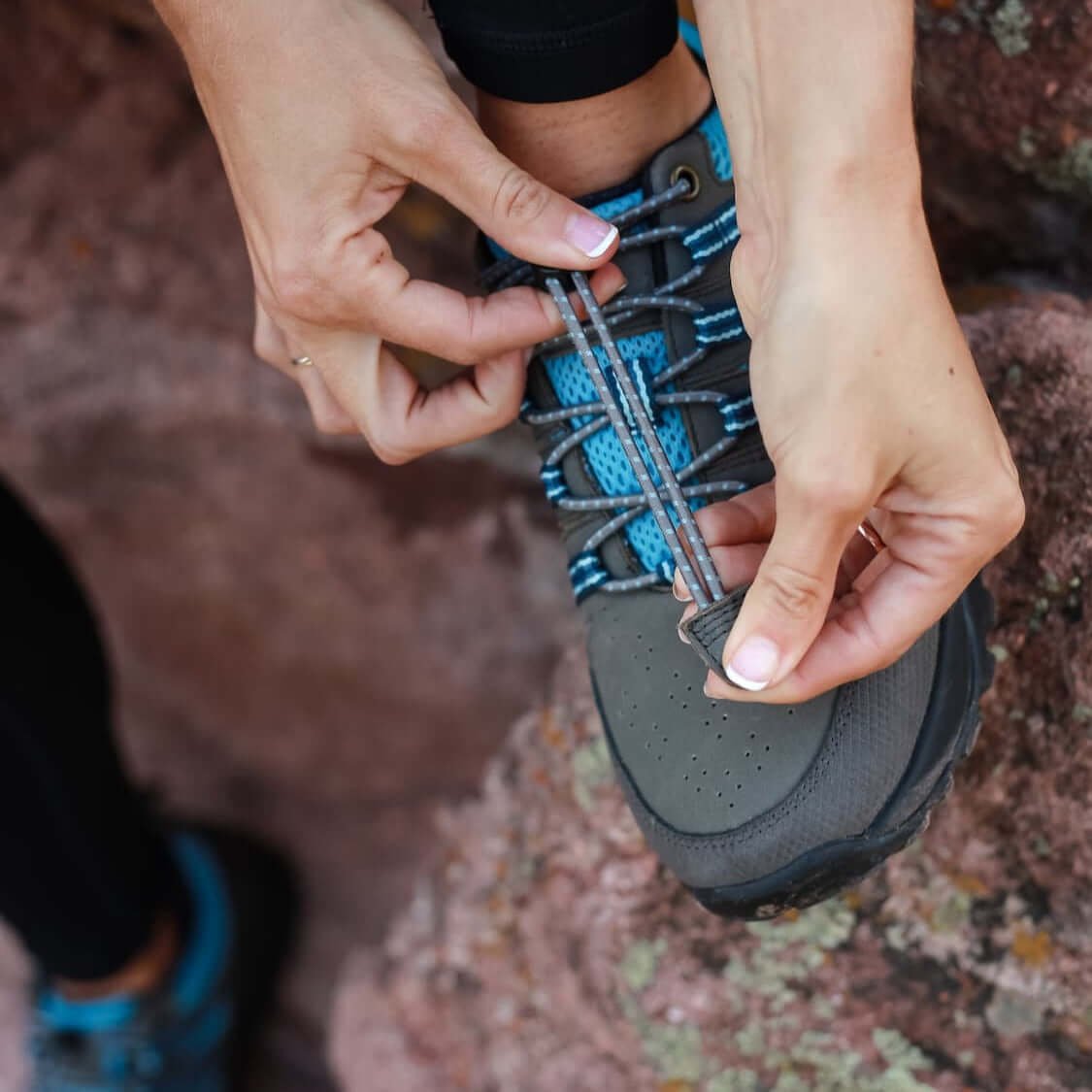Trail Grounding Shoes • Taylor Grey Nubuck & Blue Mesh