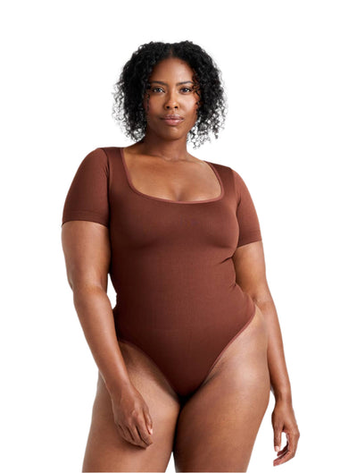 Square Neck Thong Bodysuit