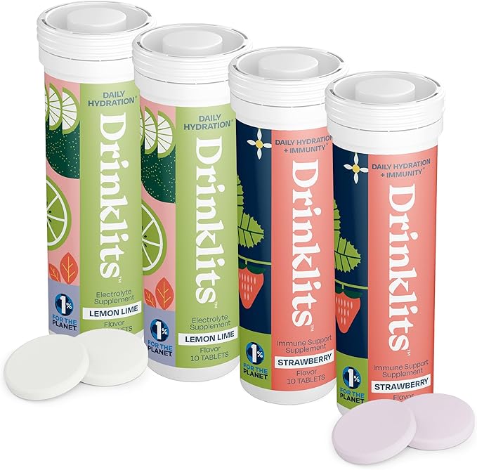 Lemon-Lime Daily Hydration & Strawberry Daily Immune Support (4) Tube Combo Pack