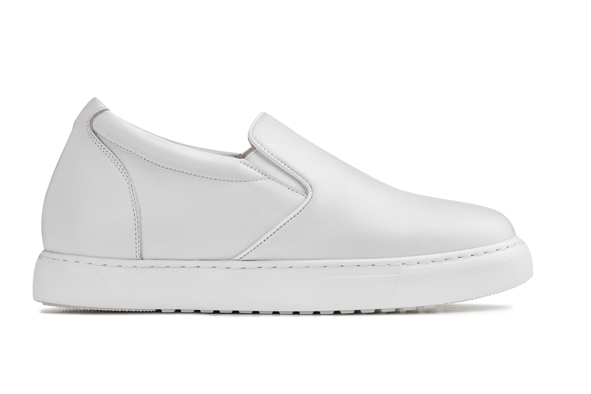 T1022 - 2.6 Inches Taller (White) - Lightweight Nappa Leather Men's Loafer