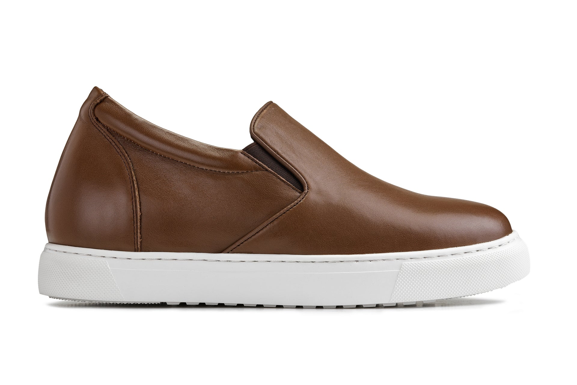 T1023 - 2.6 Inches Taller (Coffee Brown) - Lightweight Nappa Leather Men's Loafer