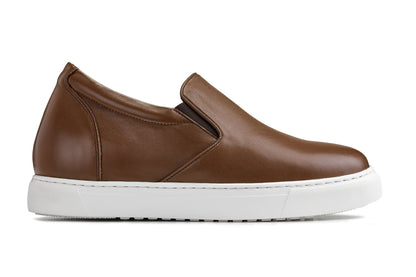 T1023 - 2.6 Inches Taller (Coffee Brown) - Lightweight Nappa Leather Men's Loafer