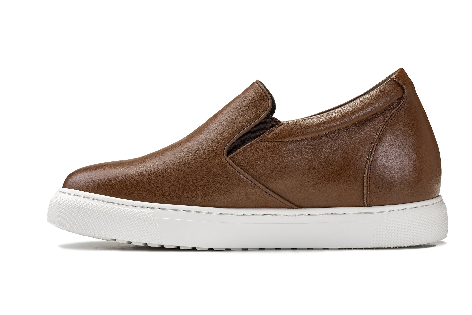 T1023 - 2.6 Inches Taller (Coffee Brown) - Lightweight Nappa Leather Men's Loafer
