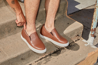 T1023 - 2.6 Inches Taller (Coffee Brown) - Lightweight Nappa Leather Men's Loafer