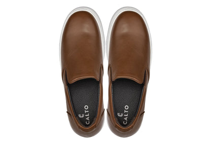 T1023 - 2.6 Inches Taller (Coffee Brown) - Lightweight Nappa Leather Men's Loafer