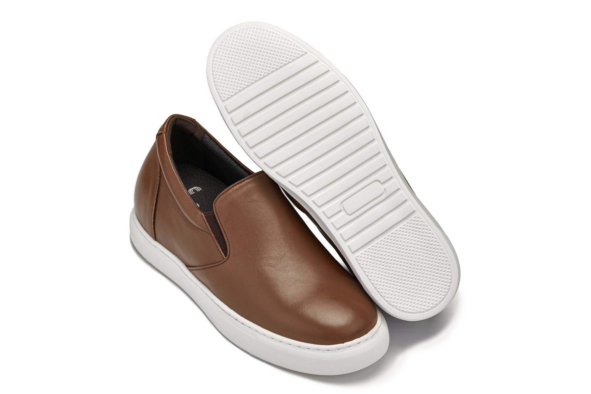 T1023 - 2.6 Inches Taller (Coffee Brown) - Lightweight Nappa Leather Men's Loafer