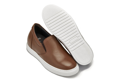 T1023 - 2.6 Inches Taller (Coffee Brown) - Lightweight Nappa Leather Men's Loafer