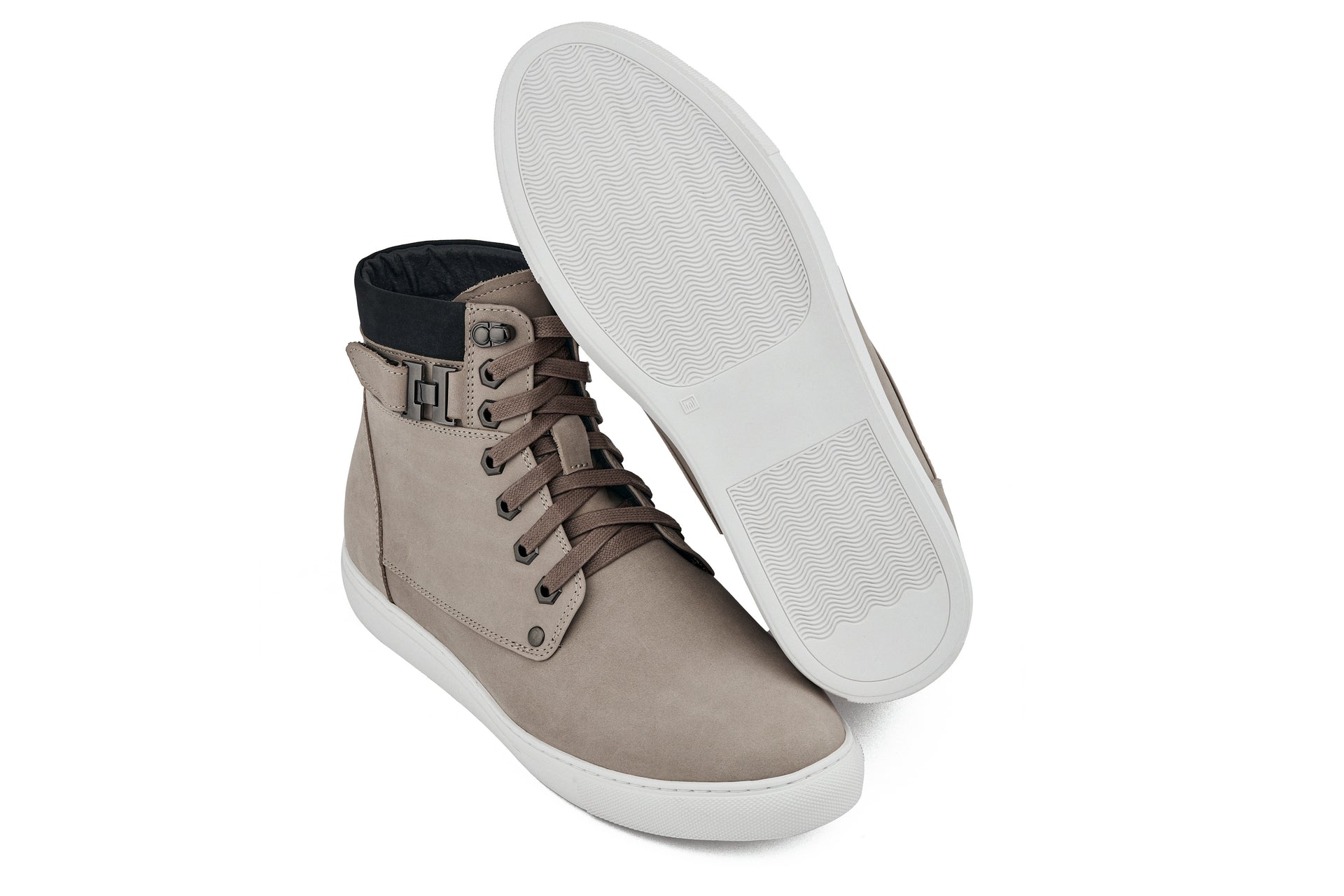 T53122 - 2.6 Inches Taller (Taupe) - Men's High Top Sneak-boot