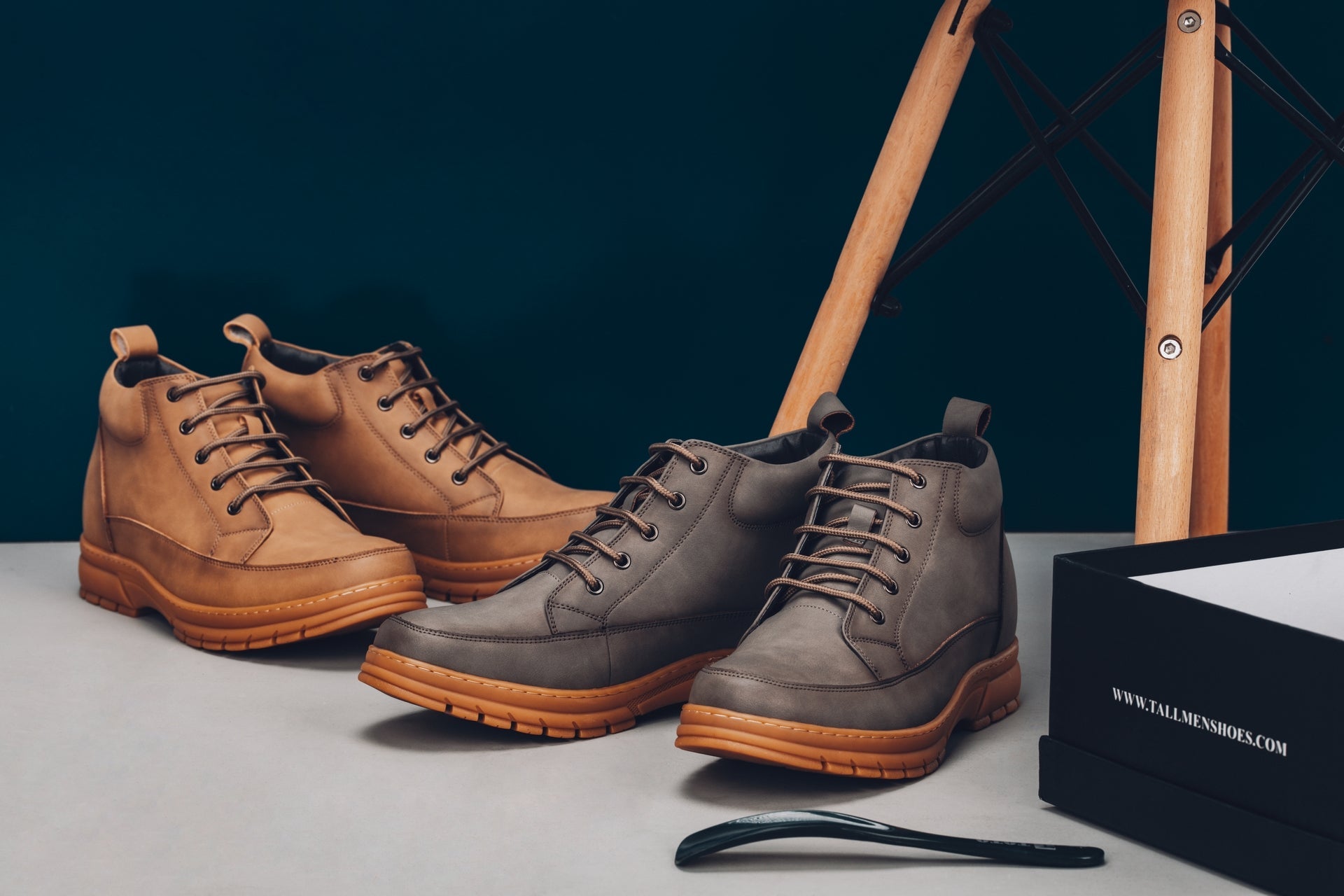 K11551 - 2.8 Inches Taller (Grey) - Casual Hiker Men's Boots