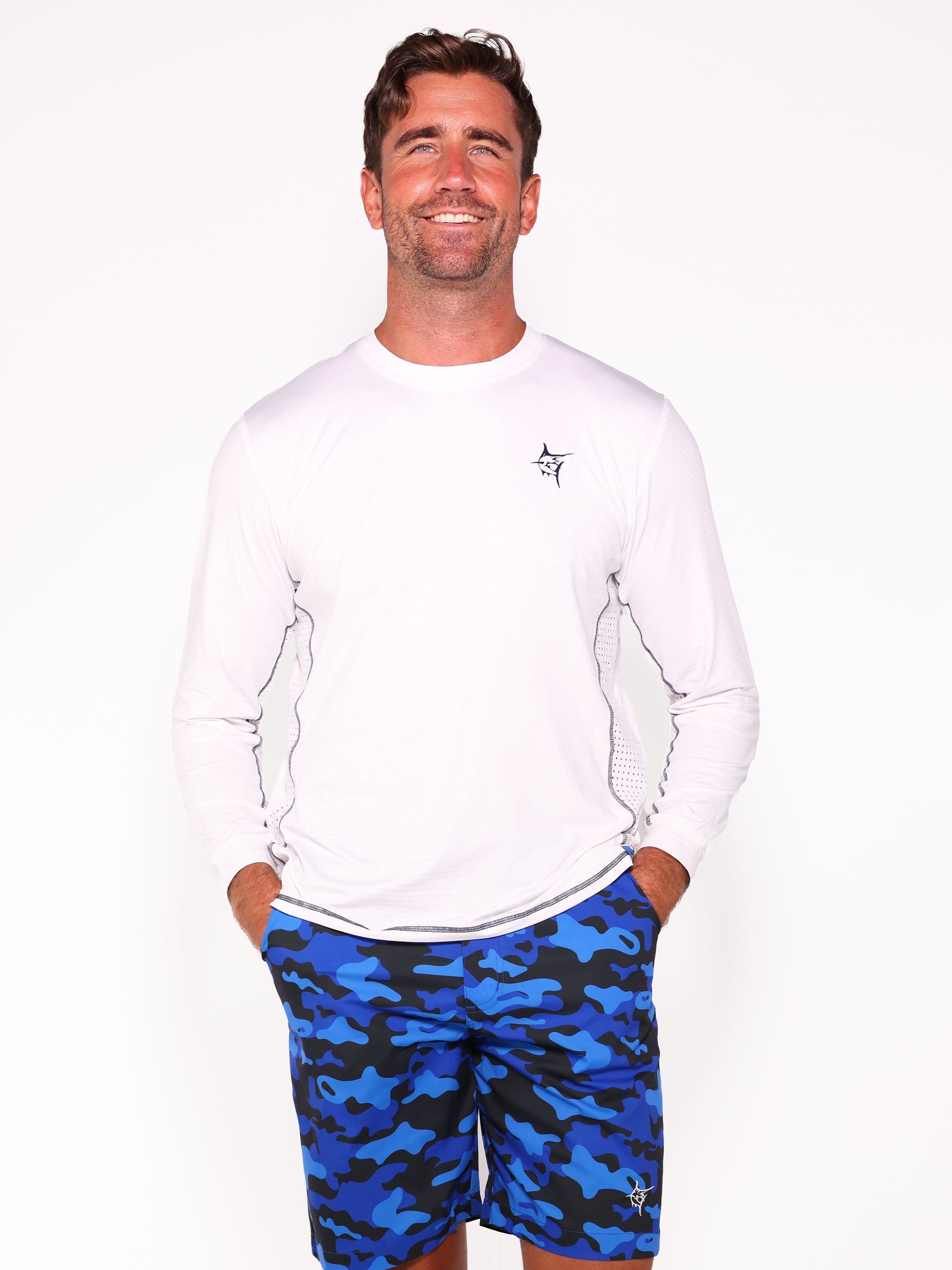 NautiFlex Performance Long Sleeve Shirt. White
