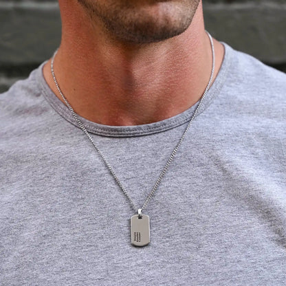 Beveled Tag Pendant - Silver