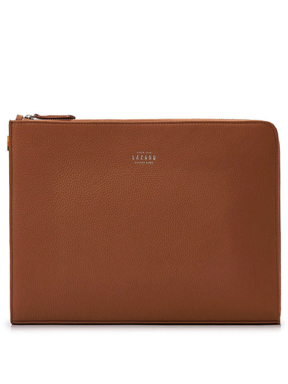 Tan Leather Slim Computer Case