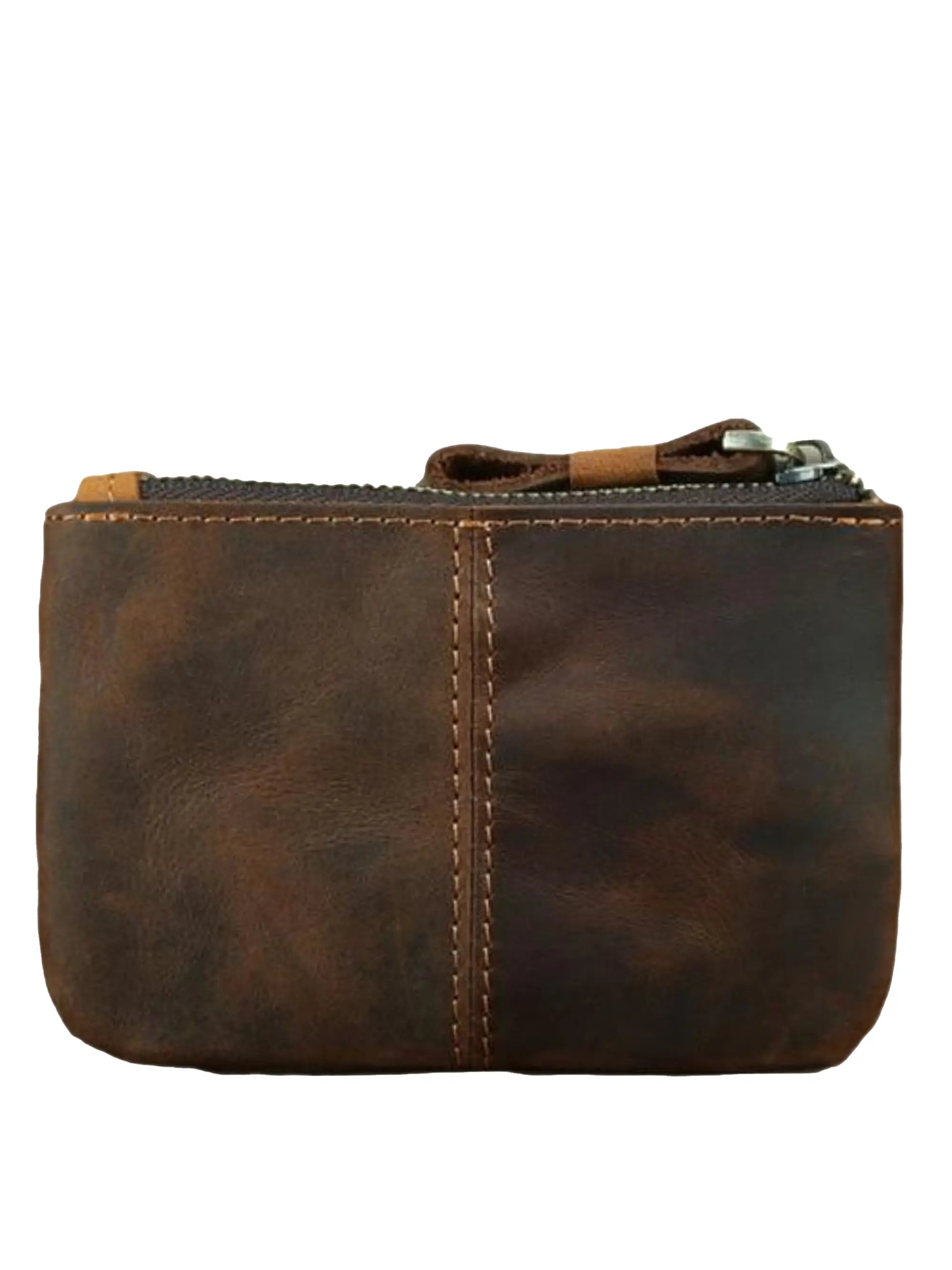 The Cael | Handmade Leather Coin Purse with Zipper