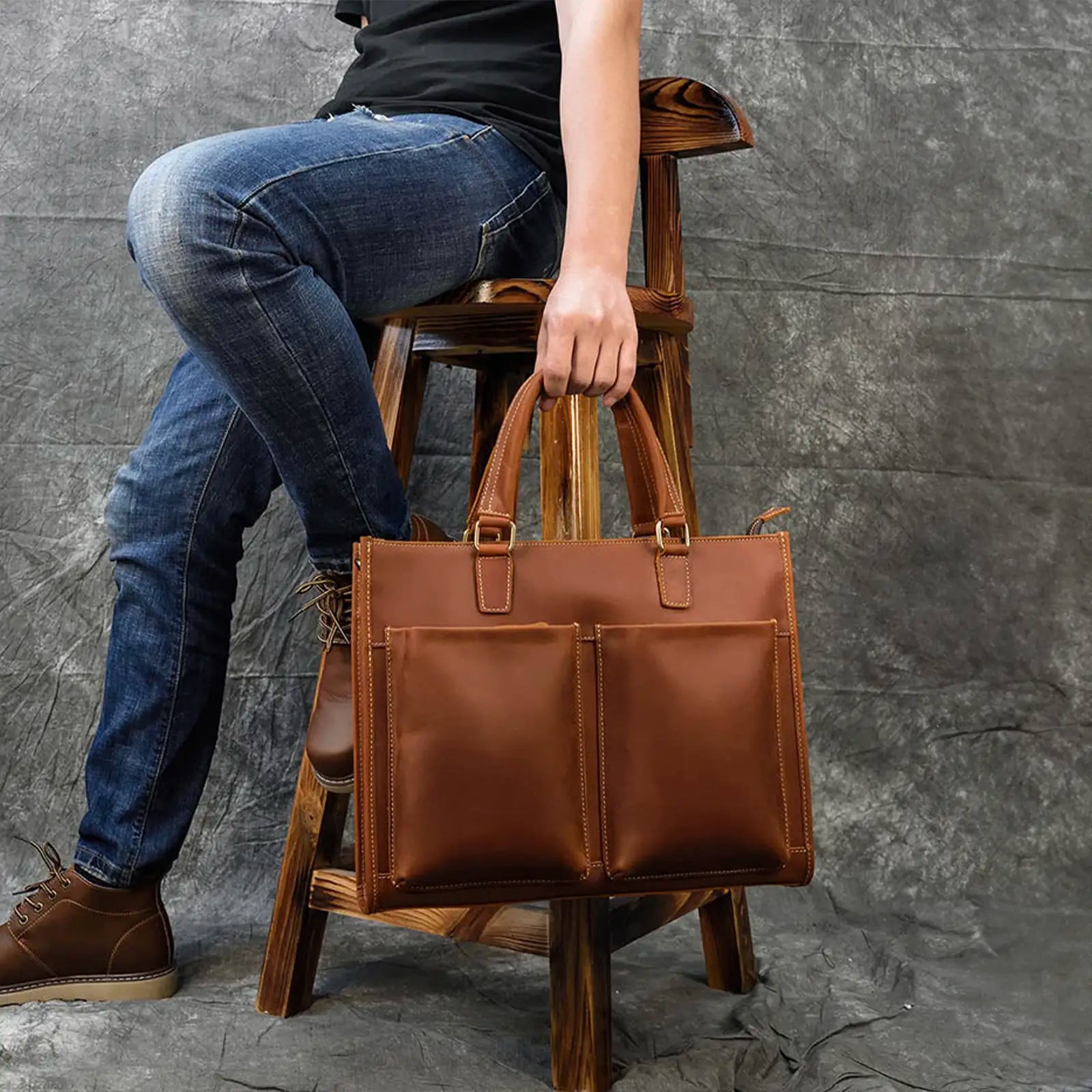 The Dagmar Leather Briefcase | Vintage Leather Messenger Bag