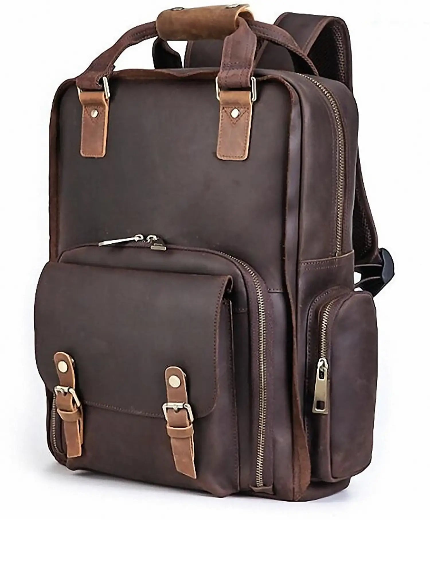 The Gaetano | Large Leather Backpack Camera Bag with Tripod Holder