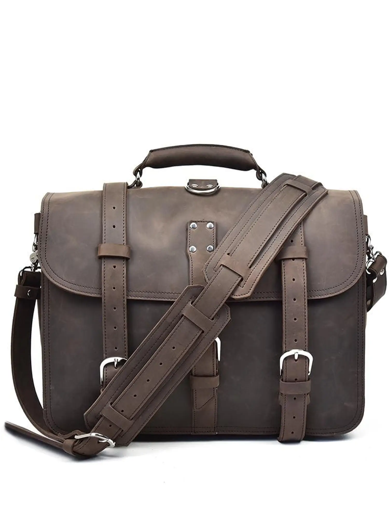 The Gustav Messenger Bag | Large Capacity Vintage Leather Messenger Bag