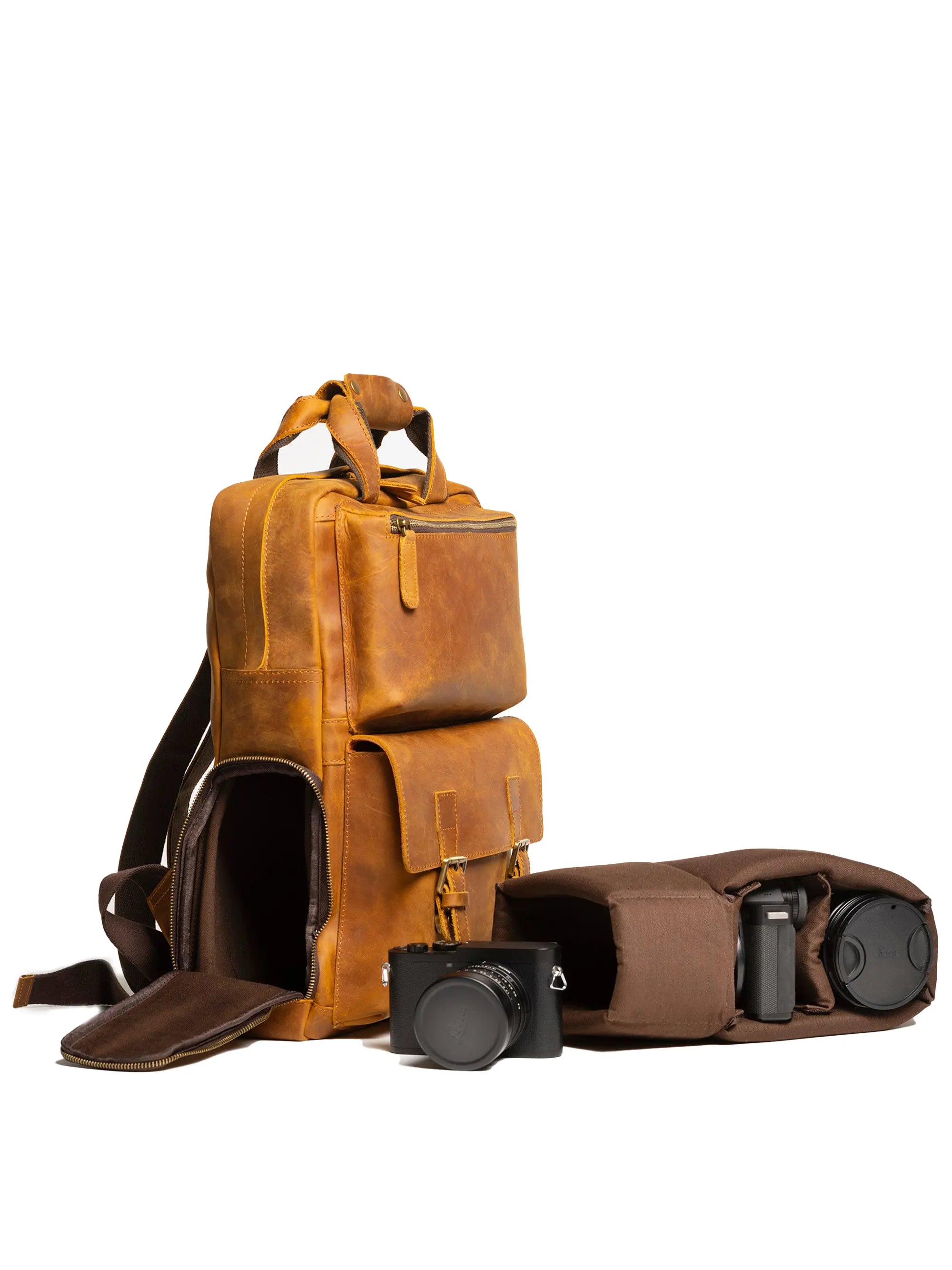 The MANN Bag | Large Capacity Leather Camera Backpack