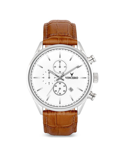 The Chrono S2 - Silver/Tan Watch