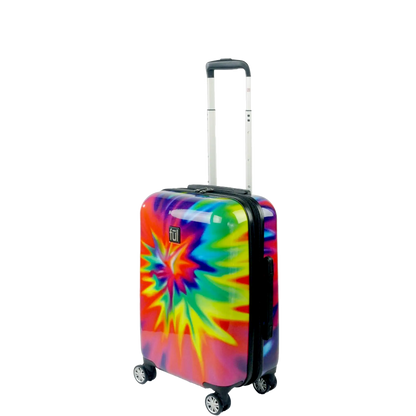 Tie-dye Rainbow Swirl 22" FŪL Spinner Rolling Luggage