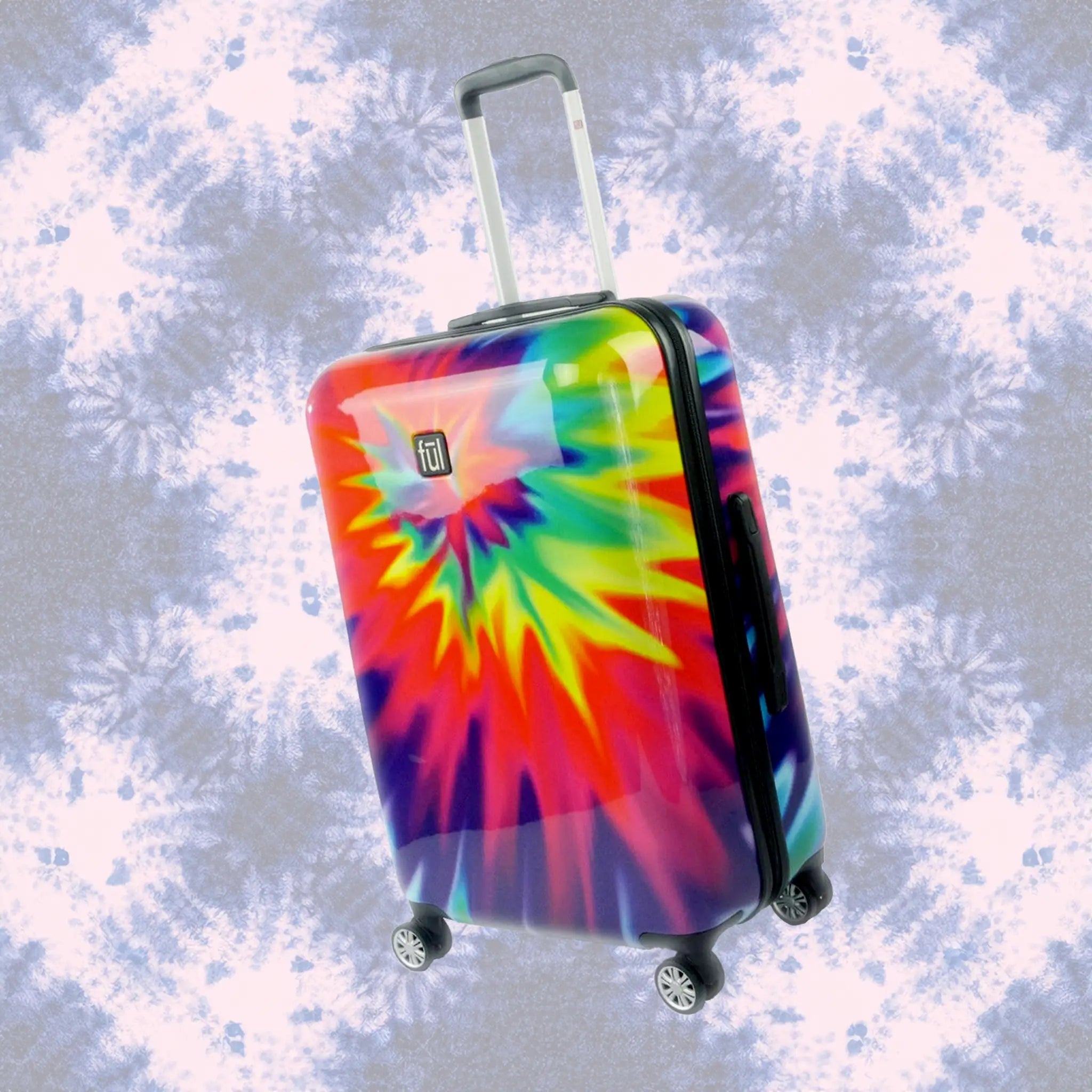 Tie-dye Rainbow Swirl 24" FŪL Spinner Rolling Luggage