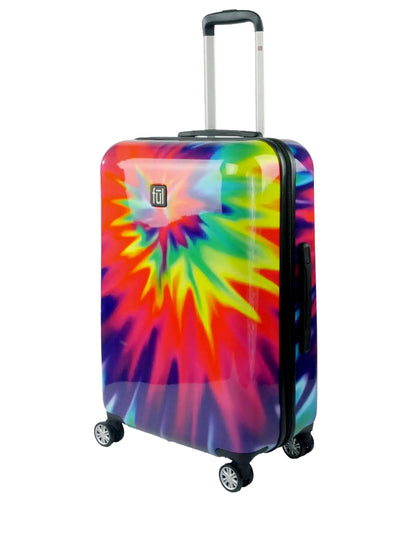 Tie-dye Rainbow Swirl 24" FŪL Spinner Rolling Luggage