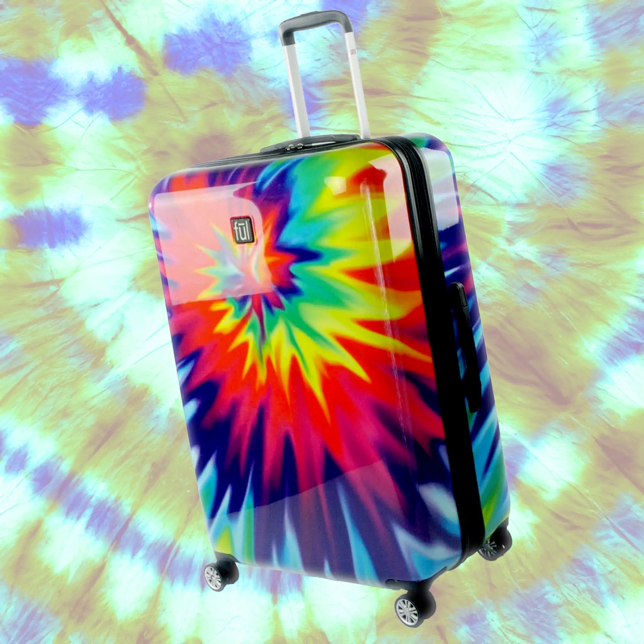 Tie-dye Rainbow Swirl 28" FŪL Spinner Rolling Luggage