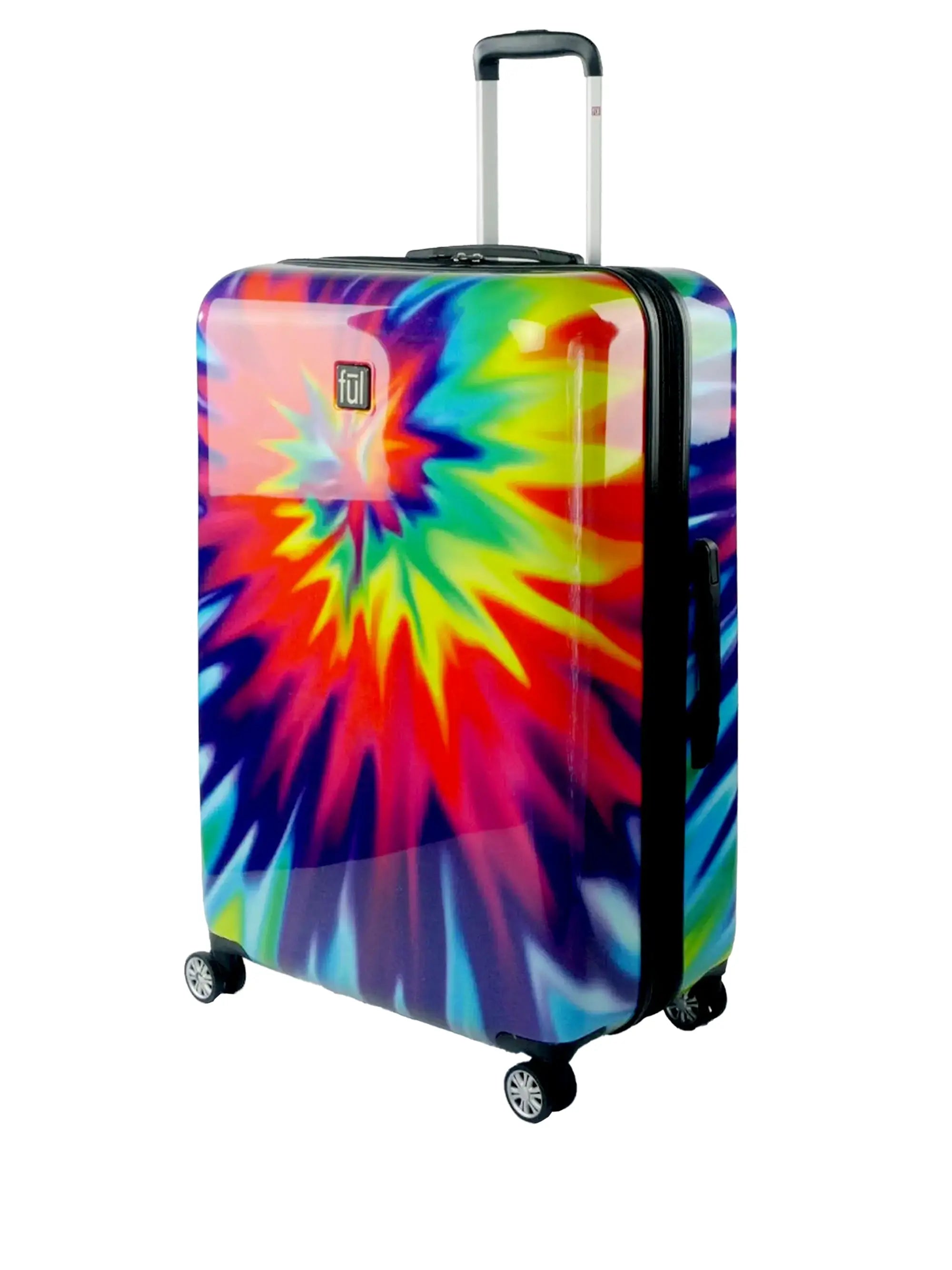 Tie-dye Rainbow Swirl 28" FŪL Spinner Rolling Luggage