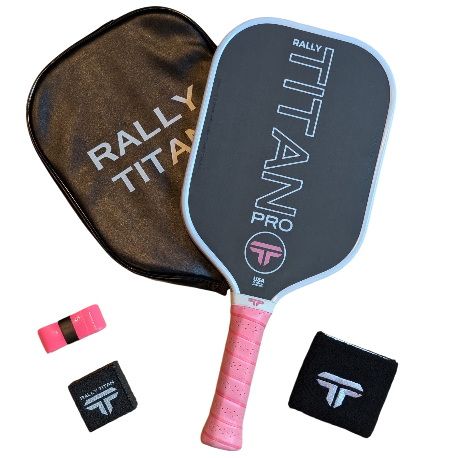 Titan Pro 16MM | Thermoformed Unibody Pickleball Paddle | White with Pink