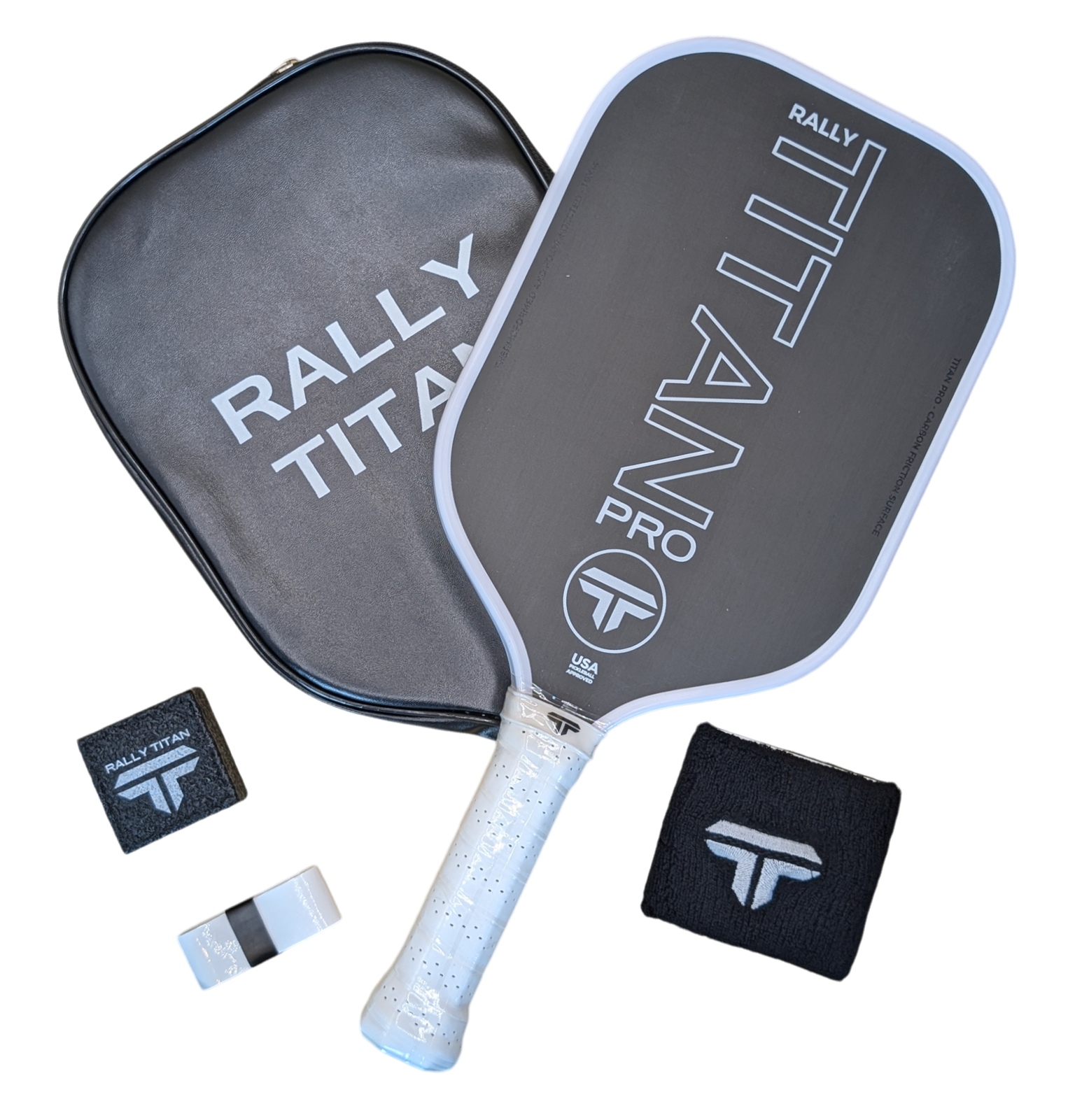 Titan Pro 16MM | Thermoformed Unibody Construction Pickleball Paddle | White with Black