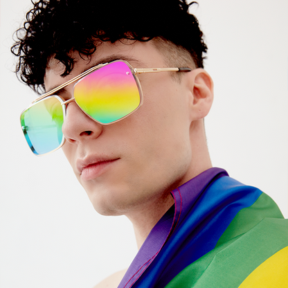 Bella - Pride Oversized Squared Aviators