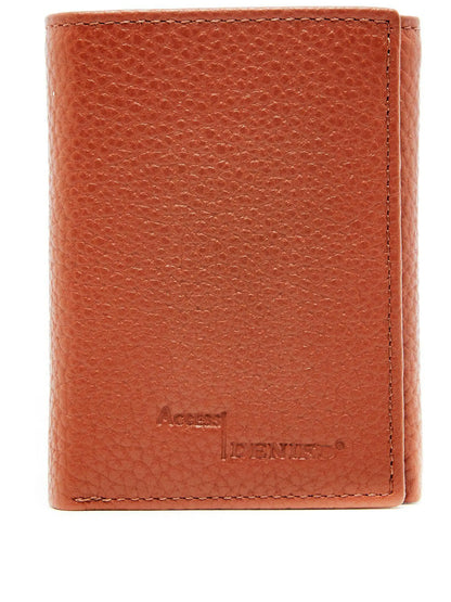 Leather Trifold RFID Wallet with Flip-Up ID