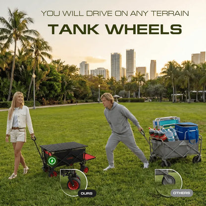 Electric Folding Wagon with Tank Wheels – LUXEL CEC-2BR