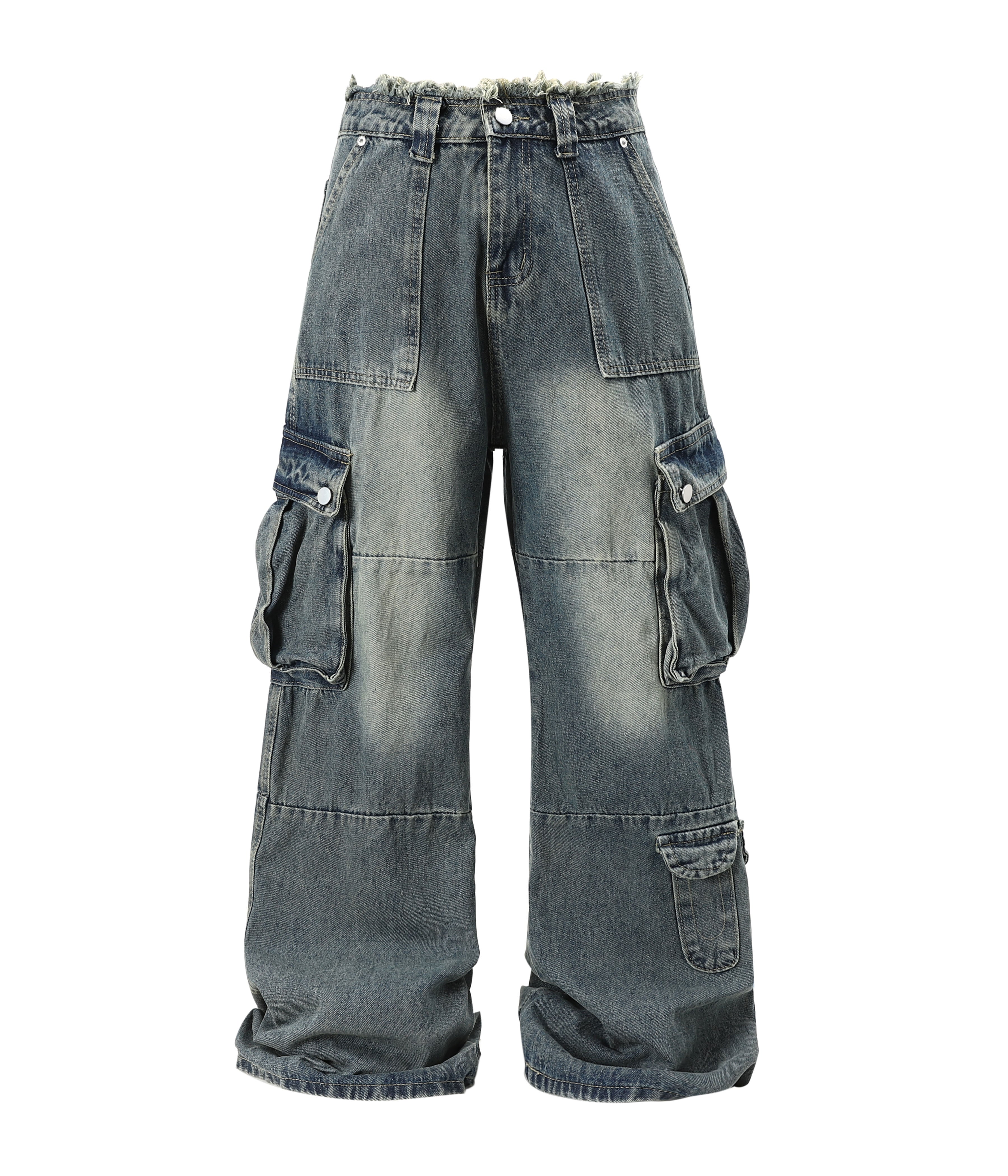 AZUL DISTRESSED CARGO DENIM