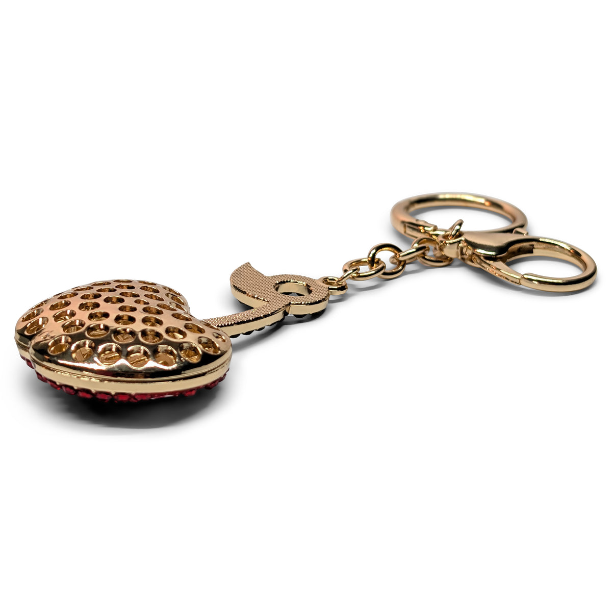 Cherry Metal Bag Charm with Rhinestones | Red