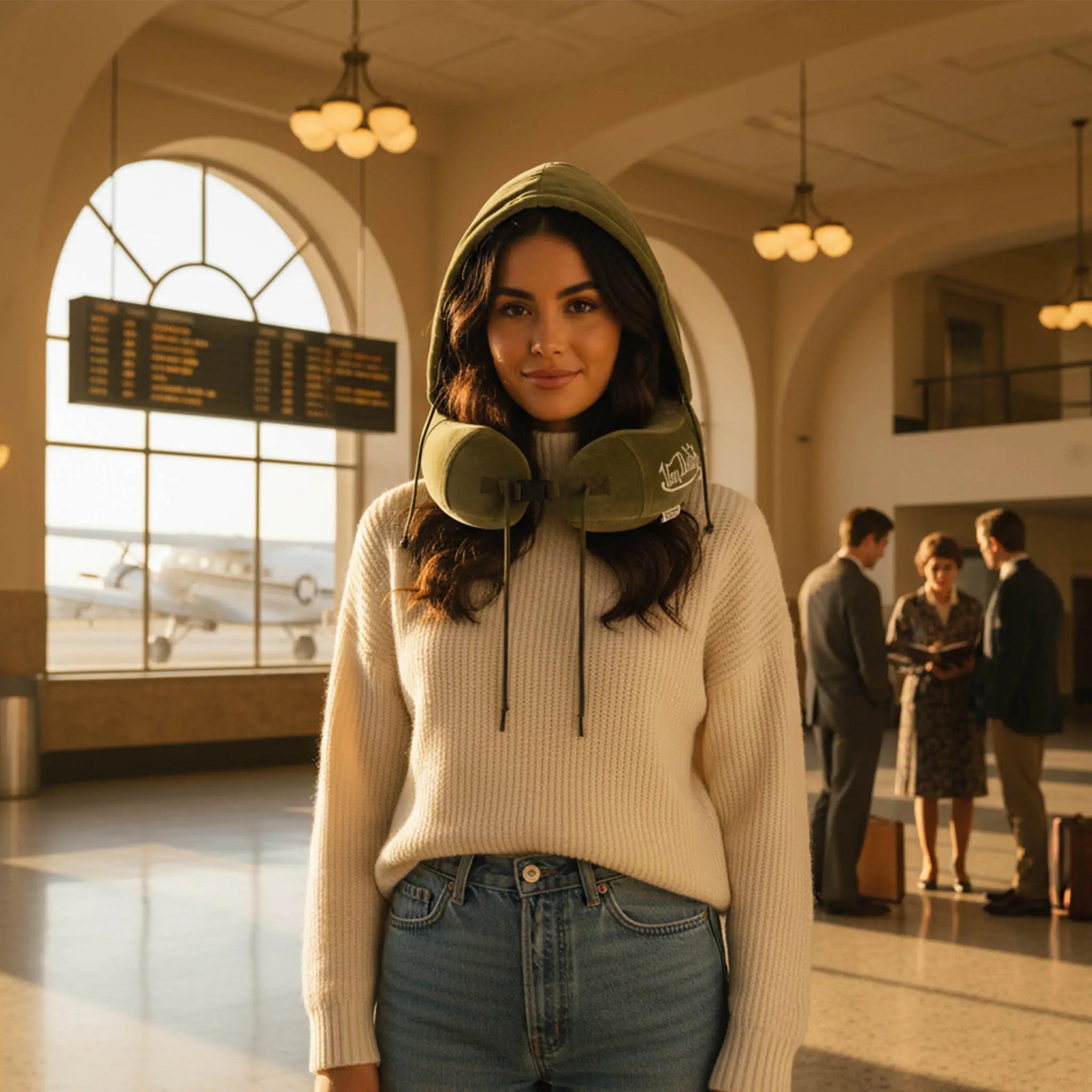 Eyeconic Hooded Ergonomic Memory Foam Travel Neck Pillow