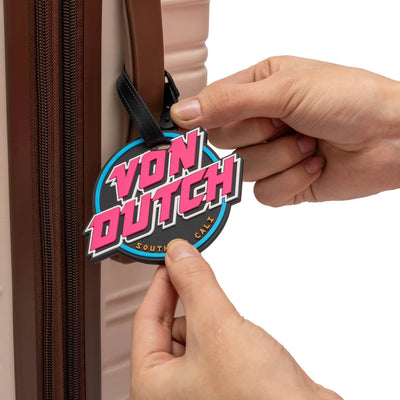 80s Neon 2-Piece Suitcase ID Tag Set with Adjustable Straps