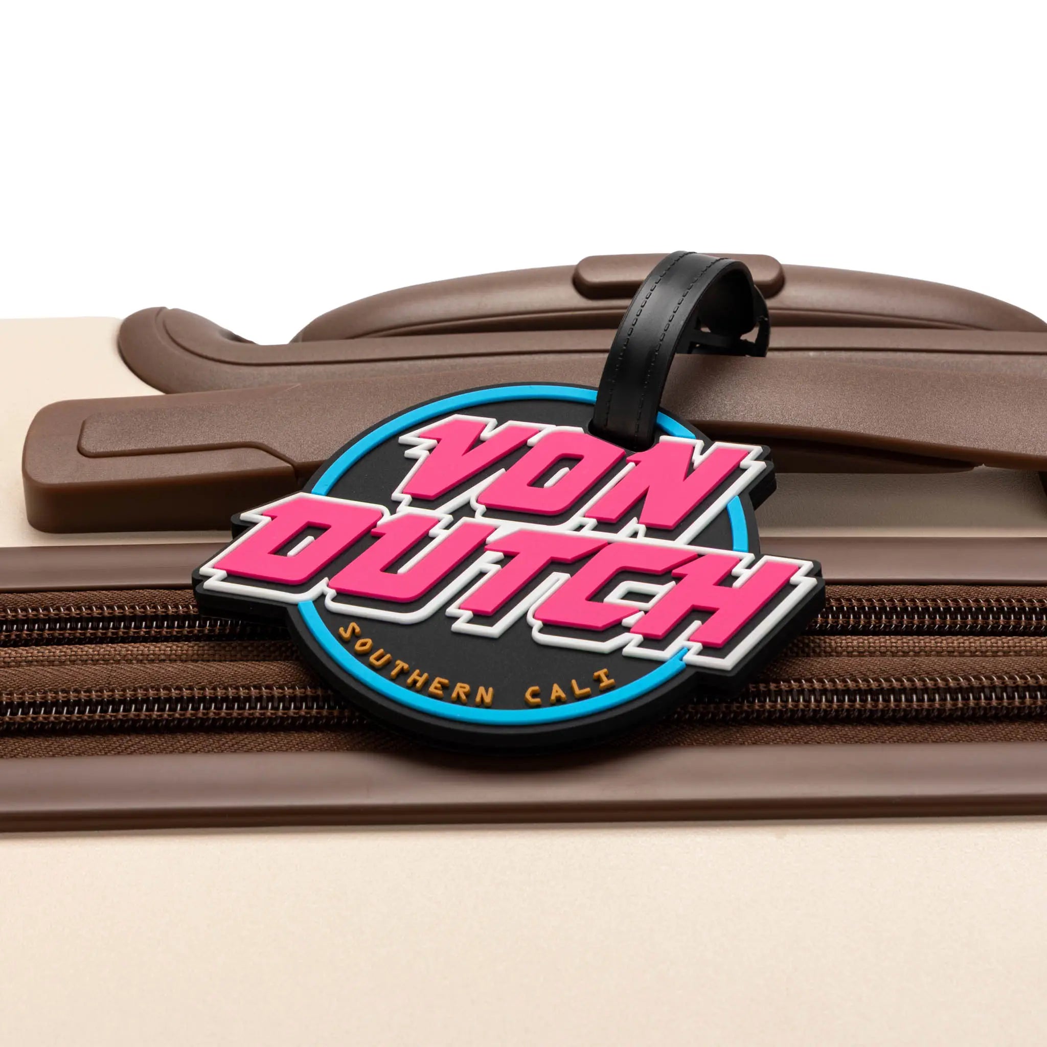 80s Neon 2-Piece Suitcase ID Tag Set with Adjustable Straps