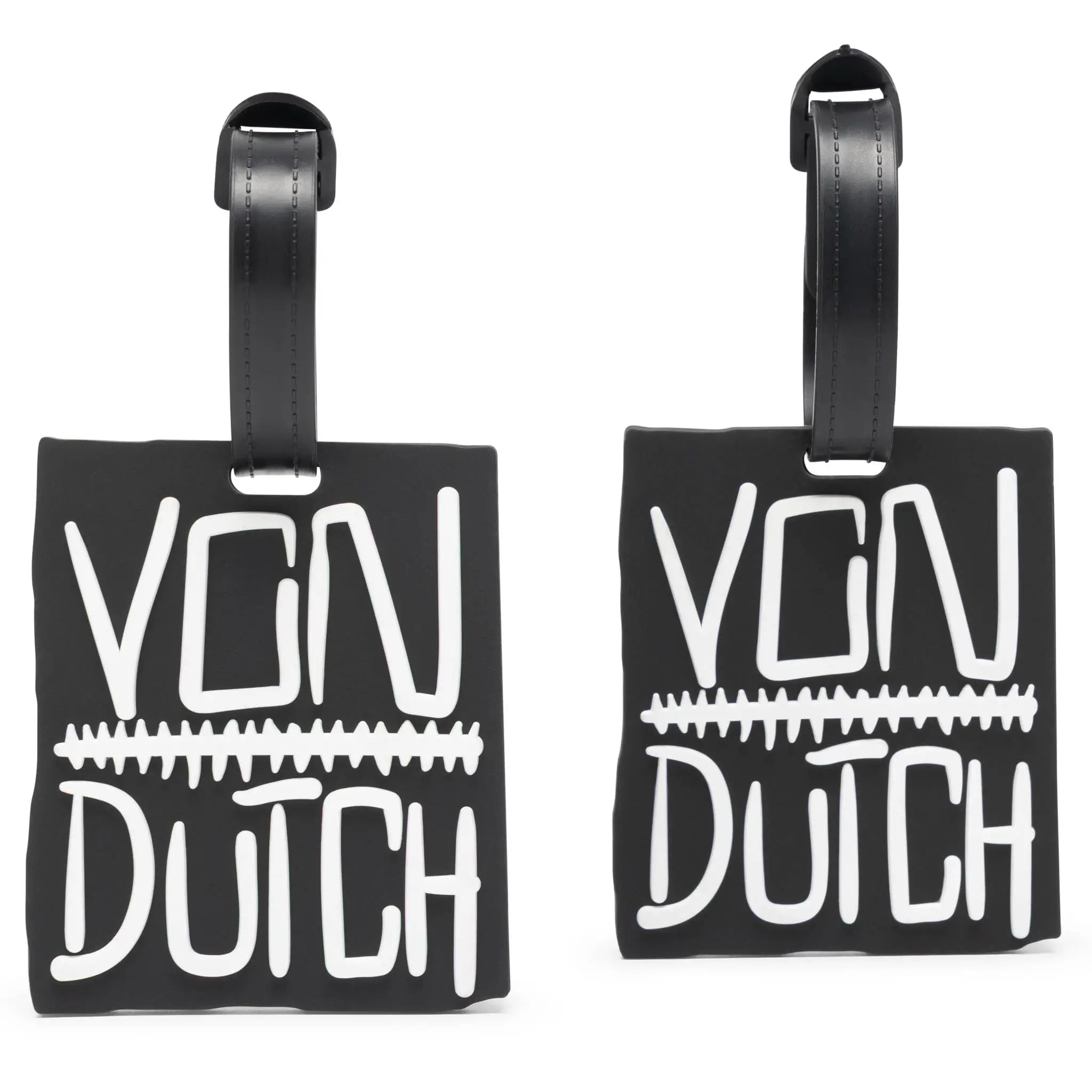 Stitched 2-Piece Suitcase ID Tag Set with Adjustable Straps