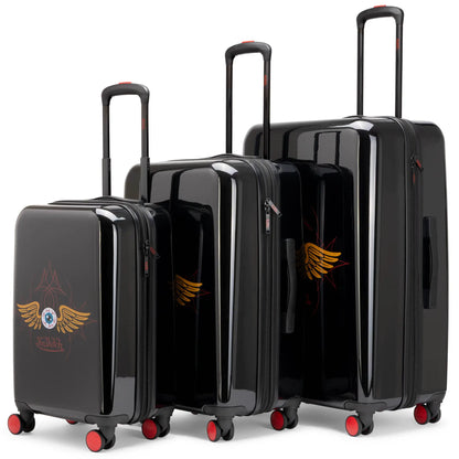 Kustom Kulture 3-Piece Expandable Hardside Spinner Luggage Set