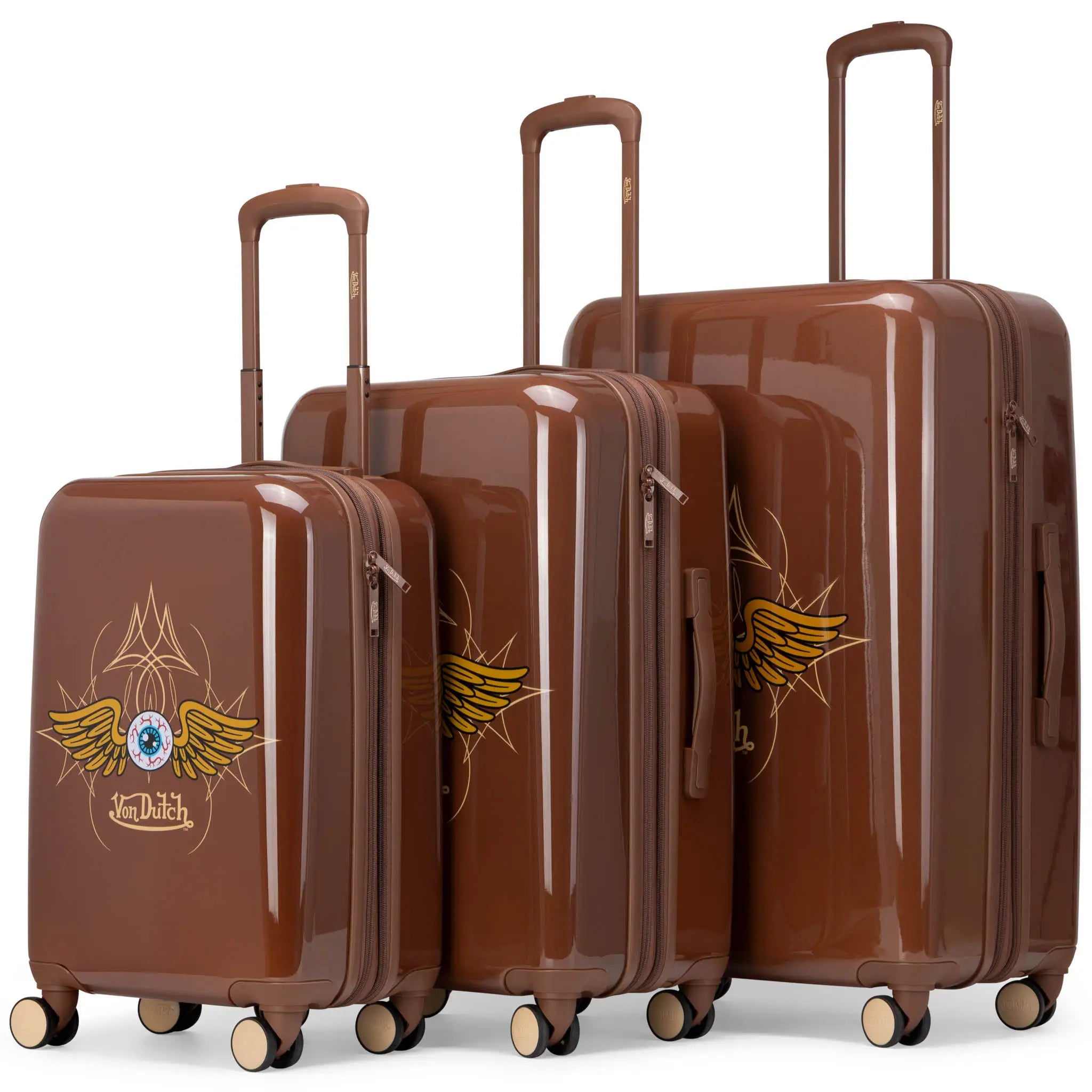 Kustom Kulture 3-Piece Expandable Hardside Spinner Luggage Set