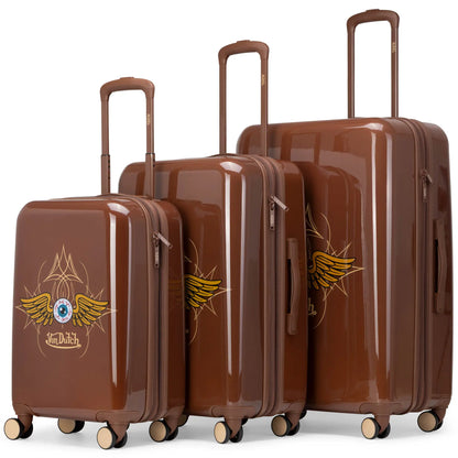Kustom Kulture 3-Piece Expandable Hardside Spinner Luggage Set